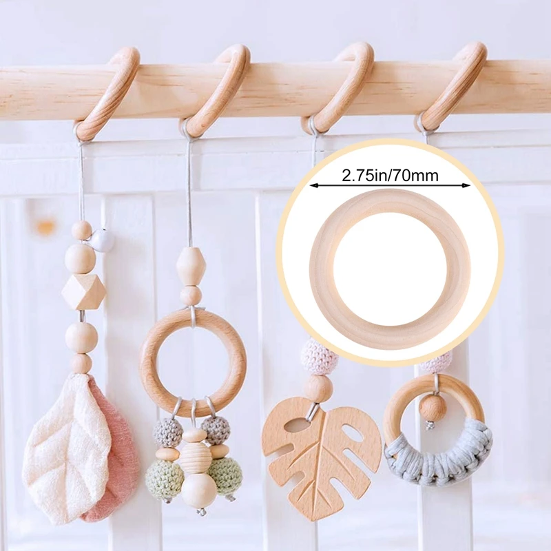 25st Natuurlijke Houten Ringen 70Mm Onafgewerkte Macrame Houten Ring Houten Cirkels Voor Diy Ambachtelijke Ring Hanger Sieraden Maken