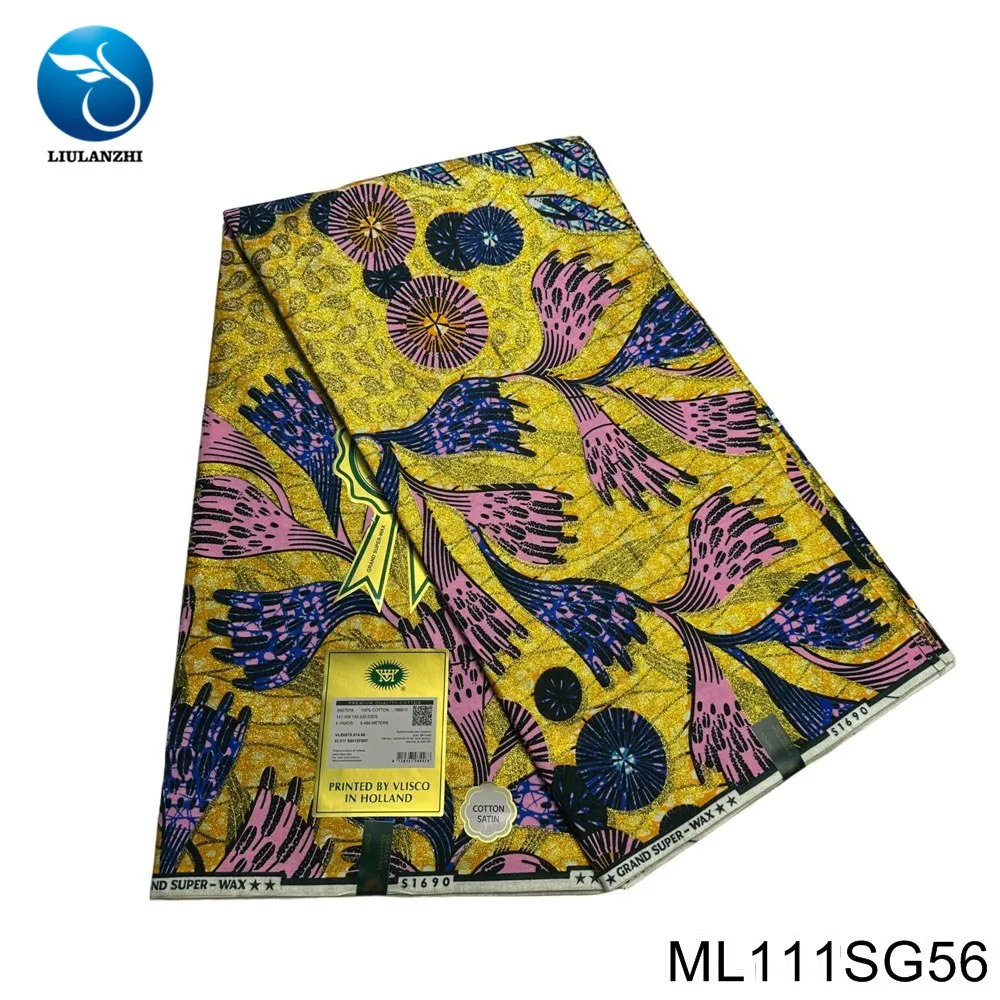 

Новинка 2025, нигерийское хлопковое 100% разноцветное супер золотое платье с принтом батика, модное африканское тканевое вечернее банкетное платье ML111SG39