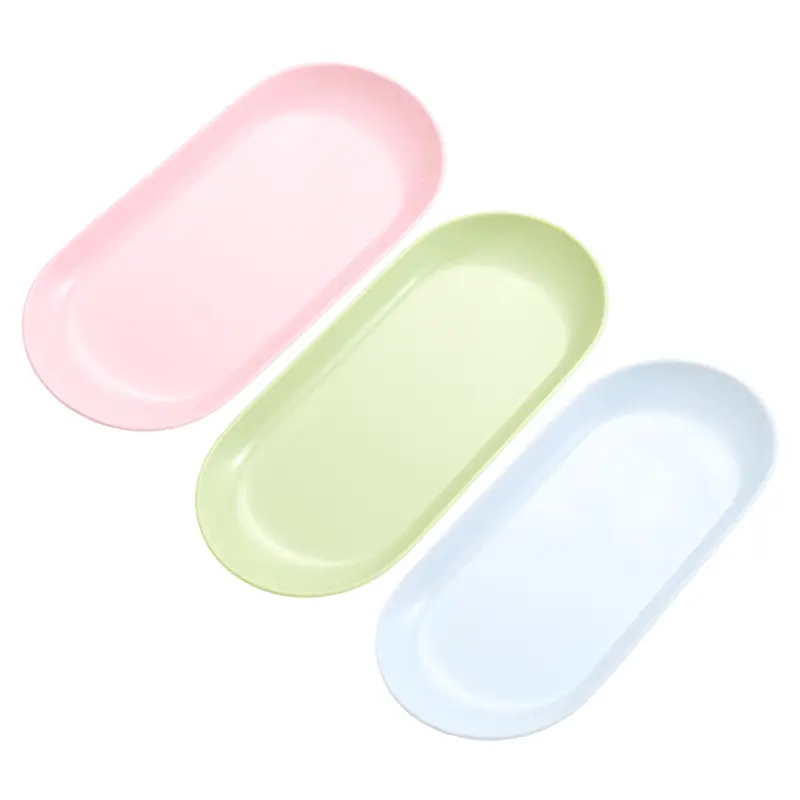 Plastic Cosmetic Storage Tray Nail Art Equipment Plate Nail Art Tray Oval Manicure Tweezers Storage Tray Fake Nail Tray Tool - 6