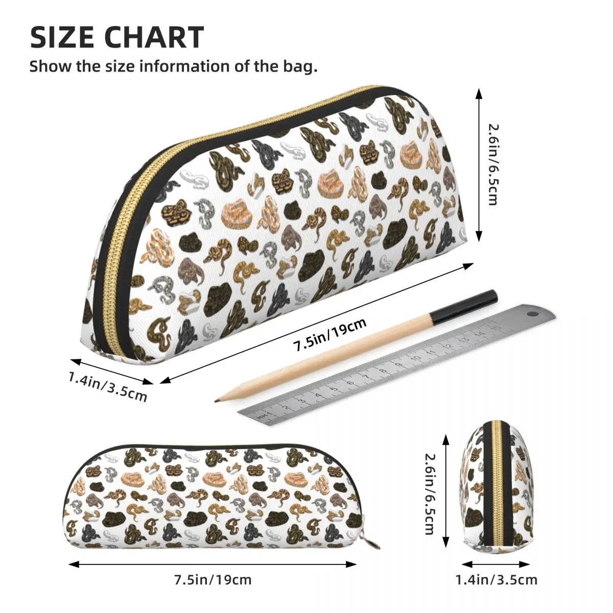 الكرة بيثون مورف الأفعى نمط مقلمة حامل قلم تخزين القرطاسية سعة كبيرة صندوق القلم حقيبة أقلام رصاص لمدرسة الطلاب