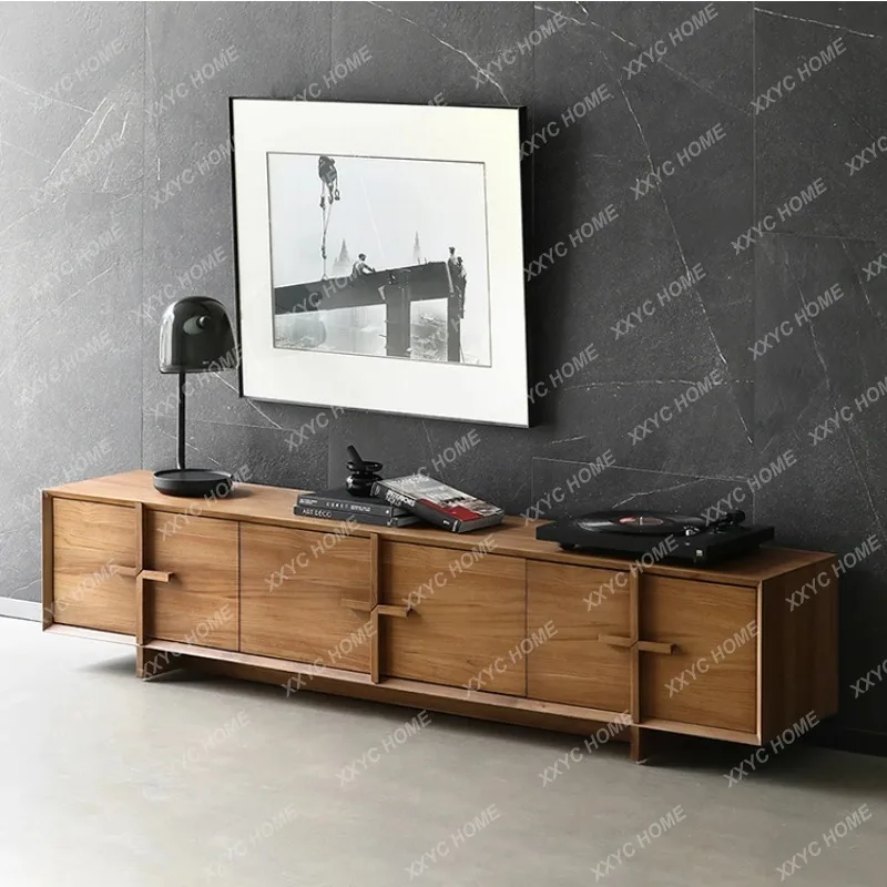XXMedieval solid wood TV cabinet 2 meters simple modern combination living room N teak high-end furniture