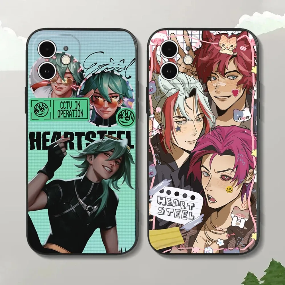 

L-LOL HEARTSTEEL Phone Case For iPhone16,15,14,13,12 Mini 11 Pro XR,X,XS,MAX 7,8 Plus Silicone Cover Soft Black