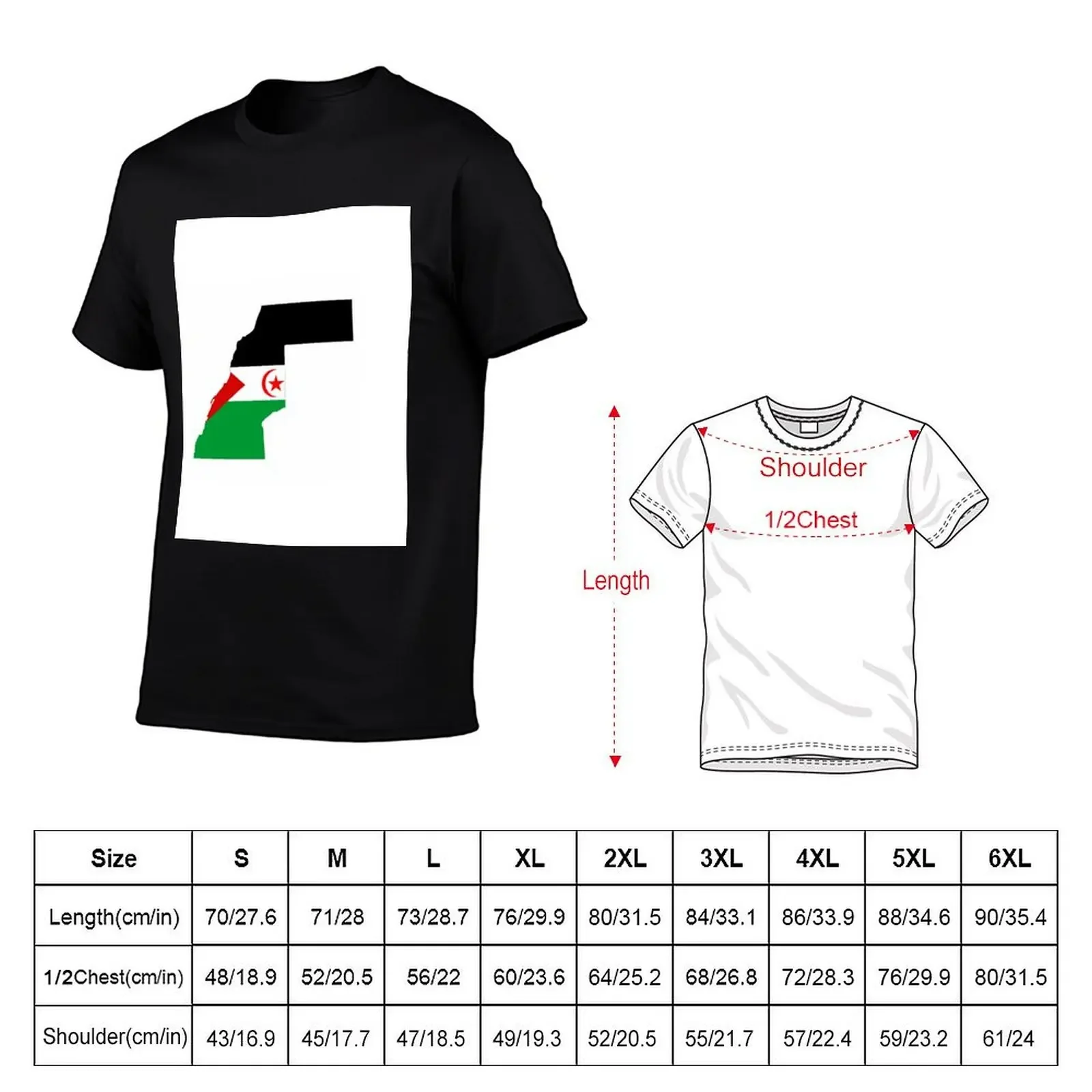 western sahara flag map T-Shirt summer clothes blanks men t shirt