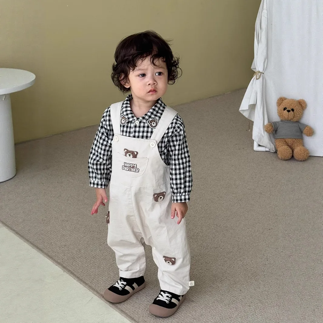 Baby Clothes Suspender Pants 2025 Autumn Spring Cartoon Baby Boy's Jumpsuit Cute Lovely Strap Pants