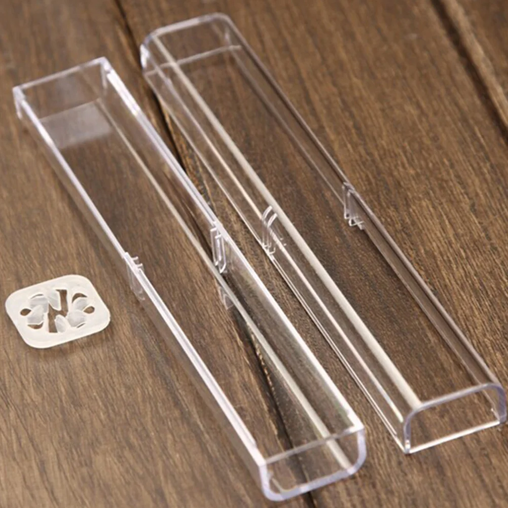 

12 Pcs Portable Pen Box Case Clear School Supplies for Kids Pocket Pencil Plastic Student Single