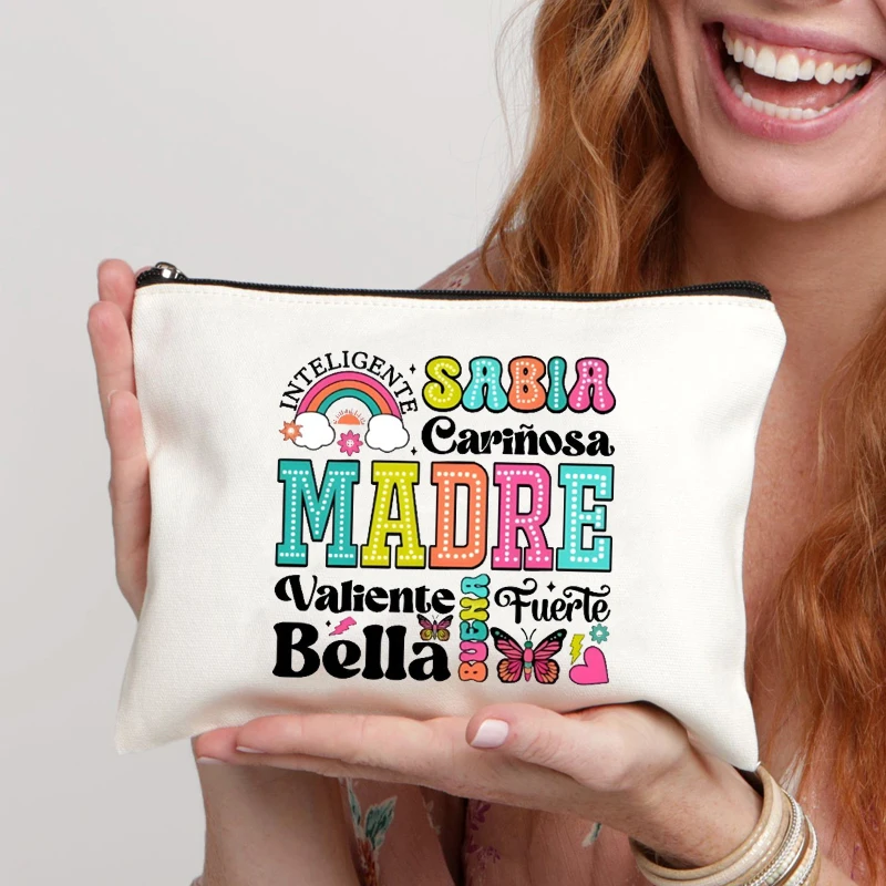 

Vibrant Floral Spanish-Inspired Makeup Bag for Women Durable Cosmetic Case with Butterfly Design Bag Mother's Day Spanish Gift