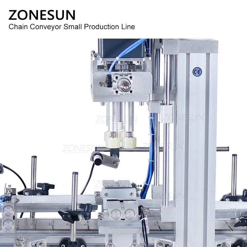 ZONESUN Small Automatic Pneumatic Juice Water Gel Bottle Liquid Filling Capping And Flat Labeling Machine Production Line