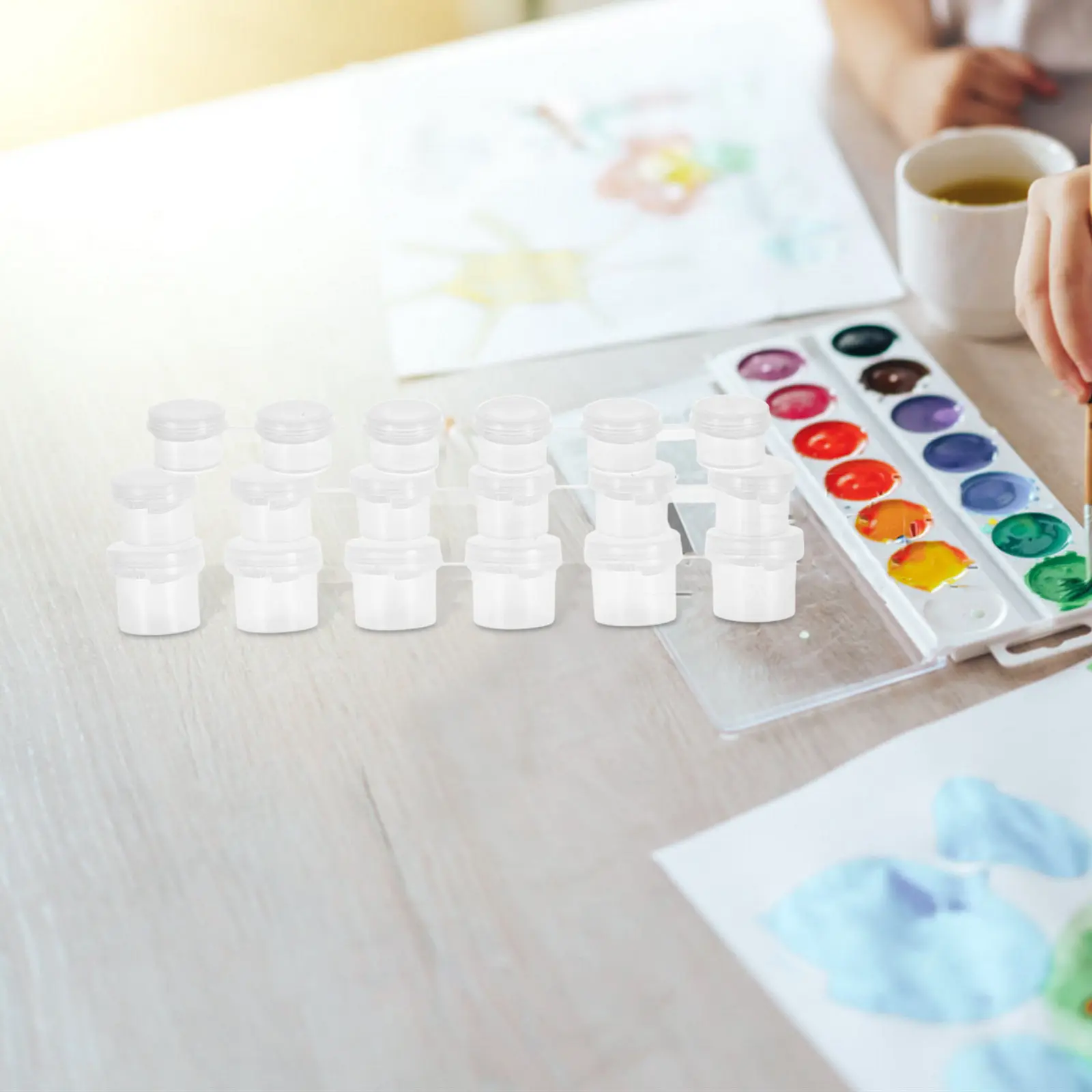 

30Pcs Paint Empty Box Set Transparent Mini Plastic Jars Portable Paint Travel Container Refillable Acrylic Oil