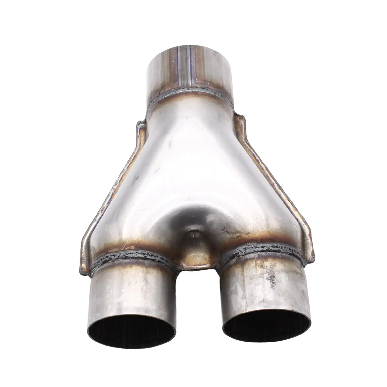 3inch Single to 2 1/2inch Dual Exhaust Adapter Y Pipe Sturdy Easily Assemble Length 10" Vehicle Repair Parts for Car Weld on