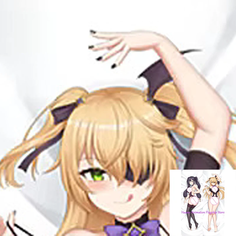 

Dakimakura Anime Pillow Cover Mona & Fischl Double Sided Print 2Way Cushion Cover Xmas Gifts