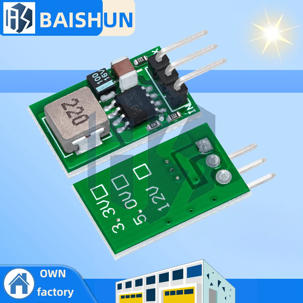 ‌5.5-32V Wide Input Buck Converter - 5V/1A High-Efficiency DC-DC Step Down Module with LM7805 Replacement Design (Low Heat Gener