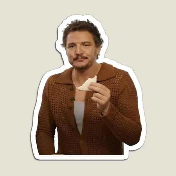 Pedro Pascal Eats A Sandwich  Magnet Baby  Children Colorful Holder Magnetic Decor Home Kids for Fridge Organizer Toy Stickers