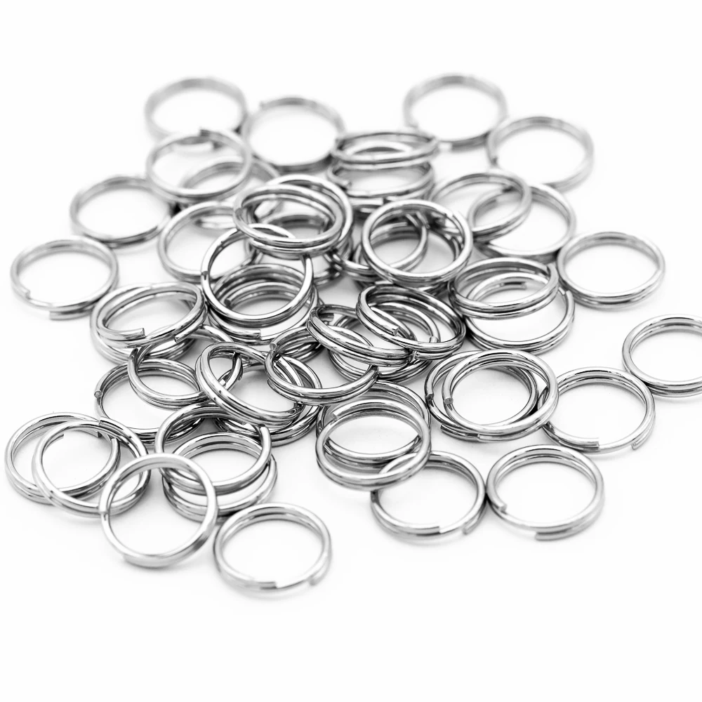 100pcs/lot  6/7/8/9/10/12/15/18/20 304 stainless steel Open Jump Rings Double Loops  Split Rings Connectors For Jewelry Making