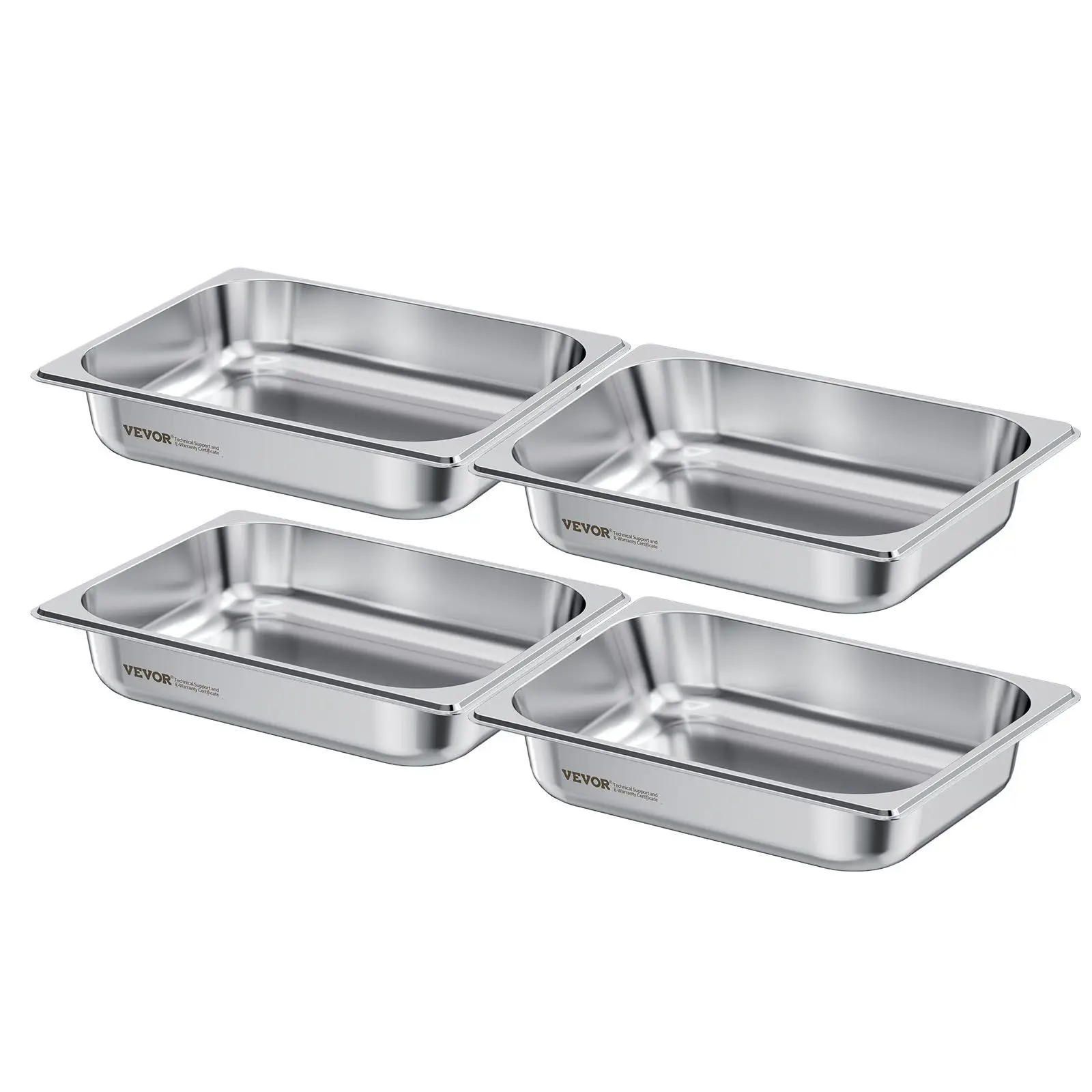 

4 PCS Stainless Steel Buffet Pan Rectangular Food Bowl Steam Table Pans Food Pans For Restaurant Hotel Kitchen Buffet Catering