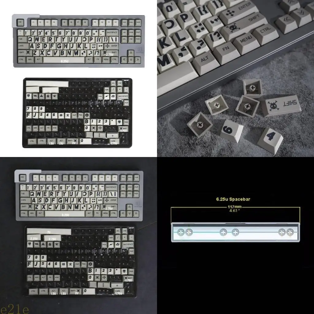 

E21E PBT Keycaps 141 Retro Programmer DyeSublimation Keycap Set CherryProfile