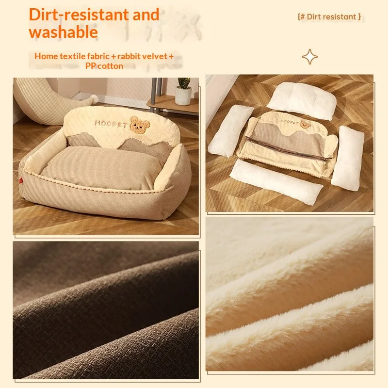 Cama lavable extraíble y cálida para gatos y perros grandes - imagen 4