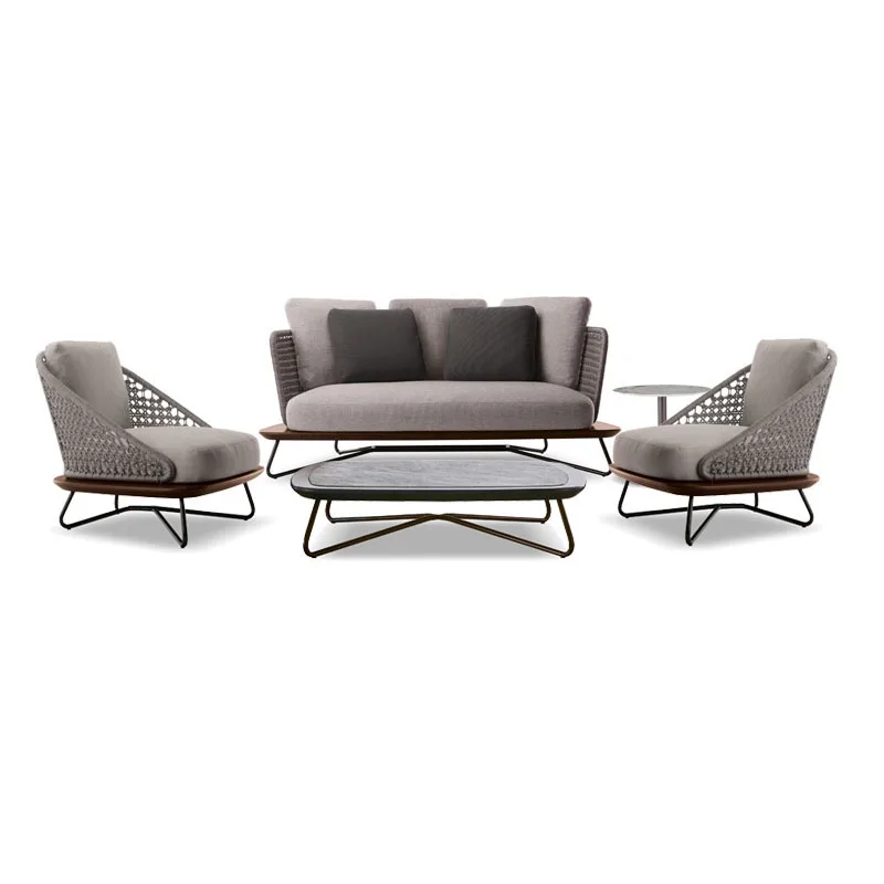 

Outdoor furniture courtyard leisure rope sofa waterproof and sunscreen coffee table combination