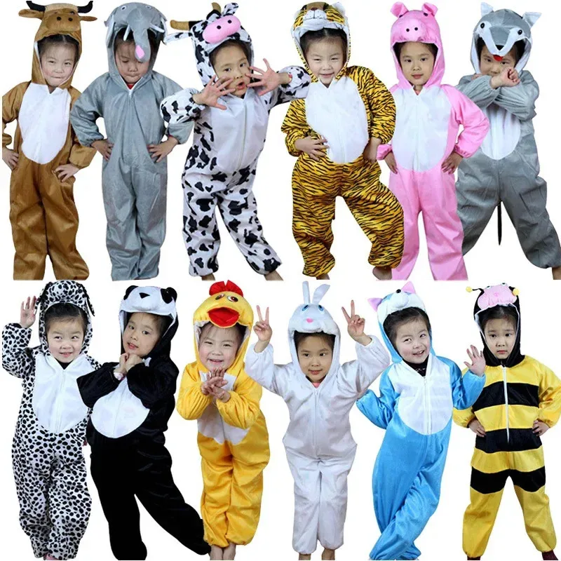 Enfants Animal girafe abeille zèbre singe cheval Anime combinaisons vêtements fête anniversaire Cosplay Halloween Costume NM33