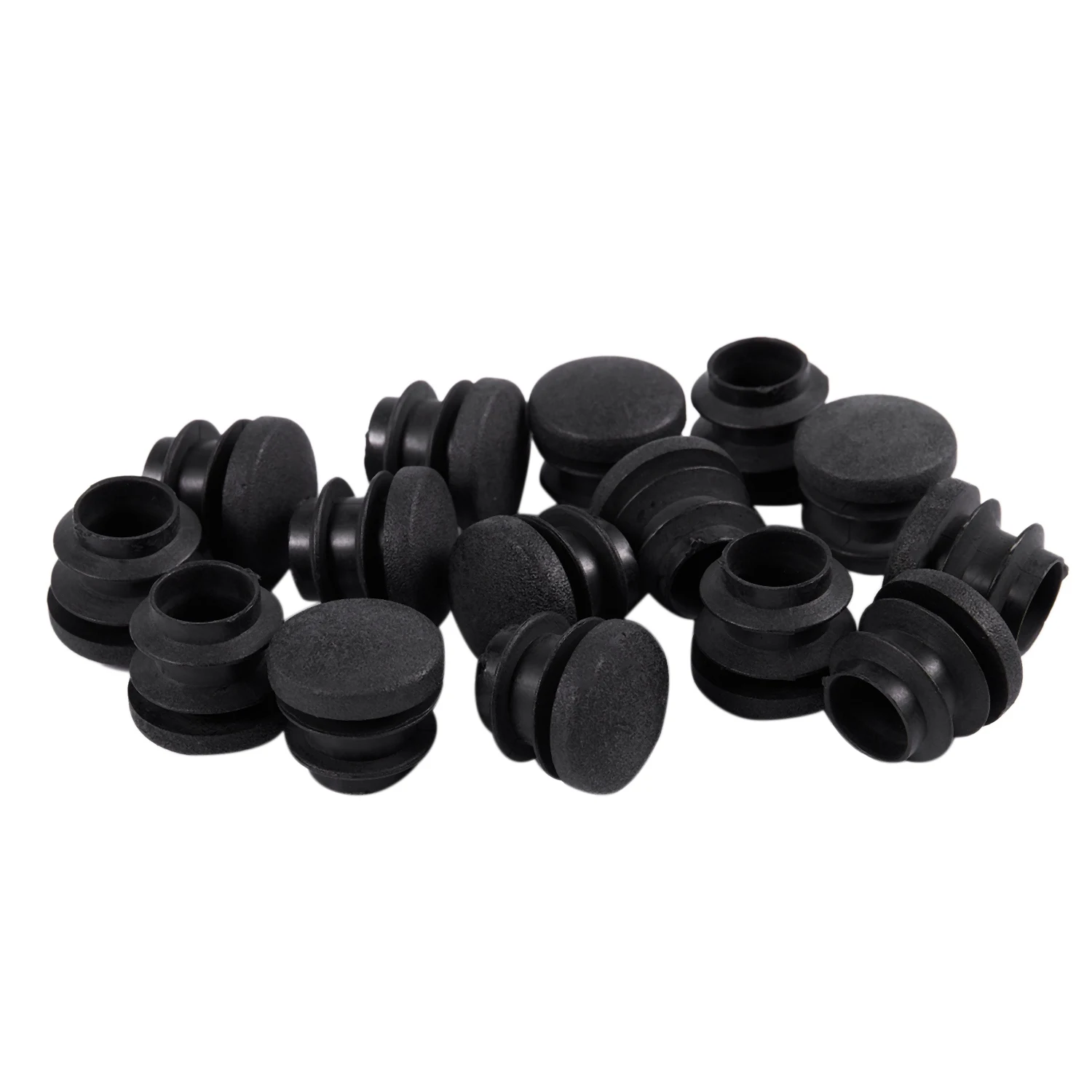 15Pcs Black Plastic Blanking End Cap Round Tube Insert Pipe Bung 16mm