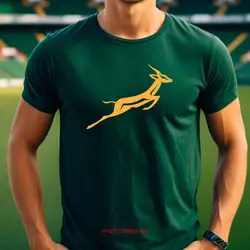 Springbok T shirt South Africa African Rugby Birthday Fathers Day Dad Top long or short sleeves