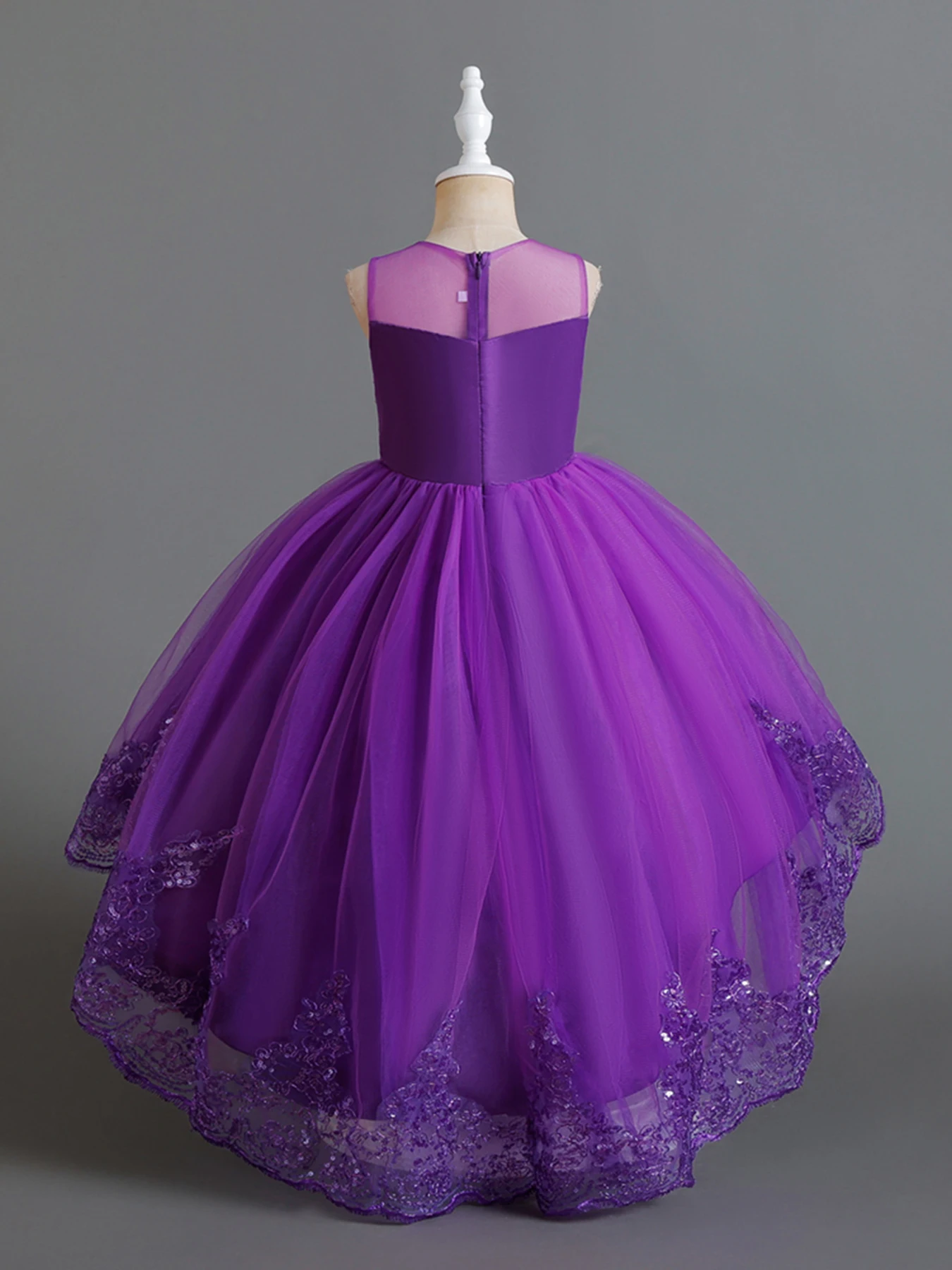 Purple Girl Wedding Flower Girl Bridesmaid Dress Suitable for Embroidered Party Dresses for Girls Aged 3 to 12