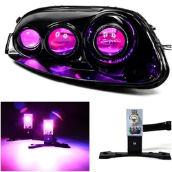 Auto Headlight Projector Led Devil Eye Demon Eye Lamp Multicolor LED For Car App Remote Control Projector Headlamp Angel Eyes