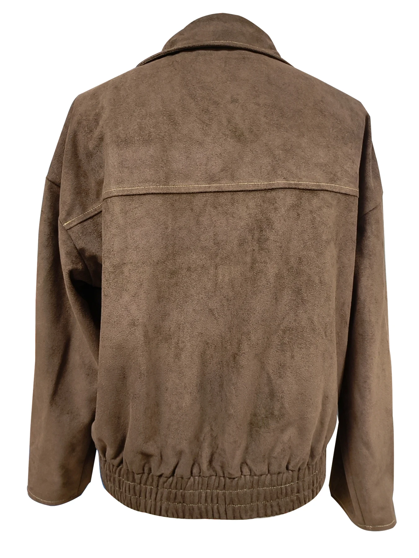 Giacca con zip casual in finta pelle scamosciata da donna autunno nuova autunno 2025