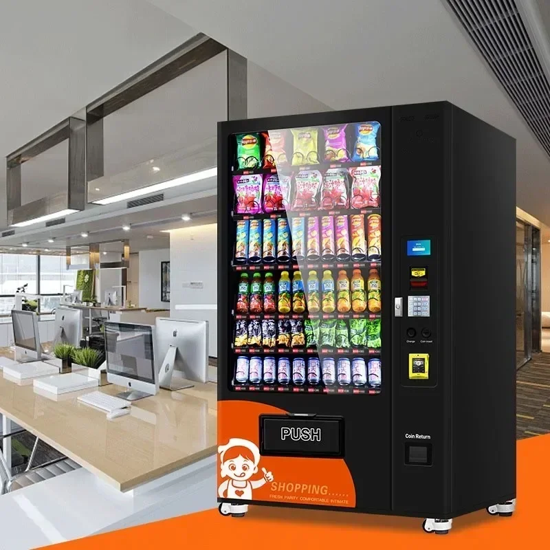 Hot Sale Automatic Self-service Food And Drink Vending Machine Advertising Screen Healthy Fresh Food Vending Machine With Cash P