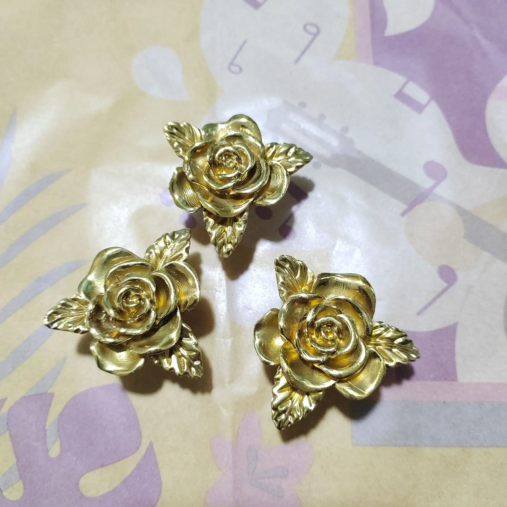 Brass rose drawer  door cabinet wardrobe wine cabinet bedside table shoe cabinet handle tissue box candy box handle