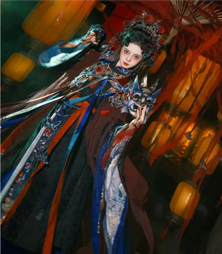 

Hanfu Full Set Of Heavy Industry Embroidery Opera Dress Ming Style Butterfly Heavy Embroidery Hanfu Set Chinese Opera Costume