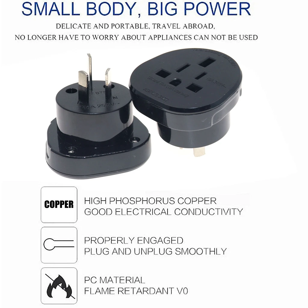 Travel Adapter 3 pin New Zealand Australia Travel Plug Universal US/UK/EU to AU/NZ Plug Converter AC Power Home Plug