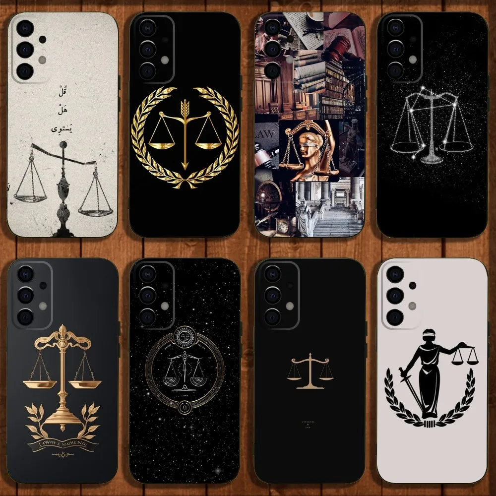 Law Judge Justice Lawyer Phone Case For Samsung Galaxy A13,A21s,A22,A31,A32,A52,A53,A71,A80,A91 Soft Black Cover