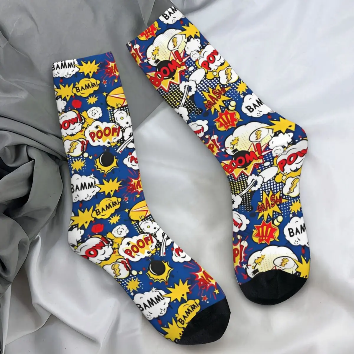 Comic Elements Stockings Printed Elegant Socks Winter Anti Skid Socks Men Cycling Breathable Socks