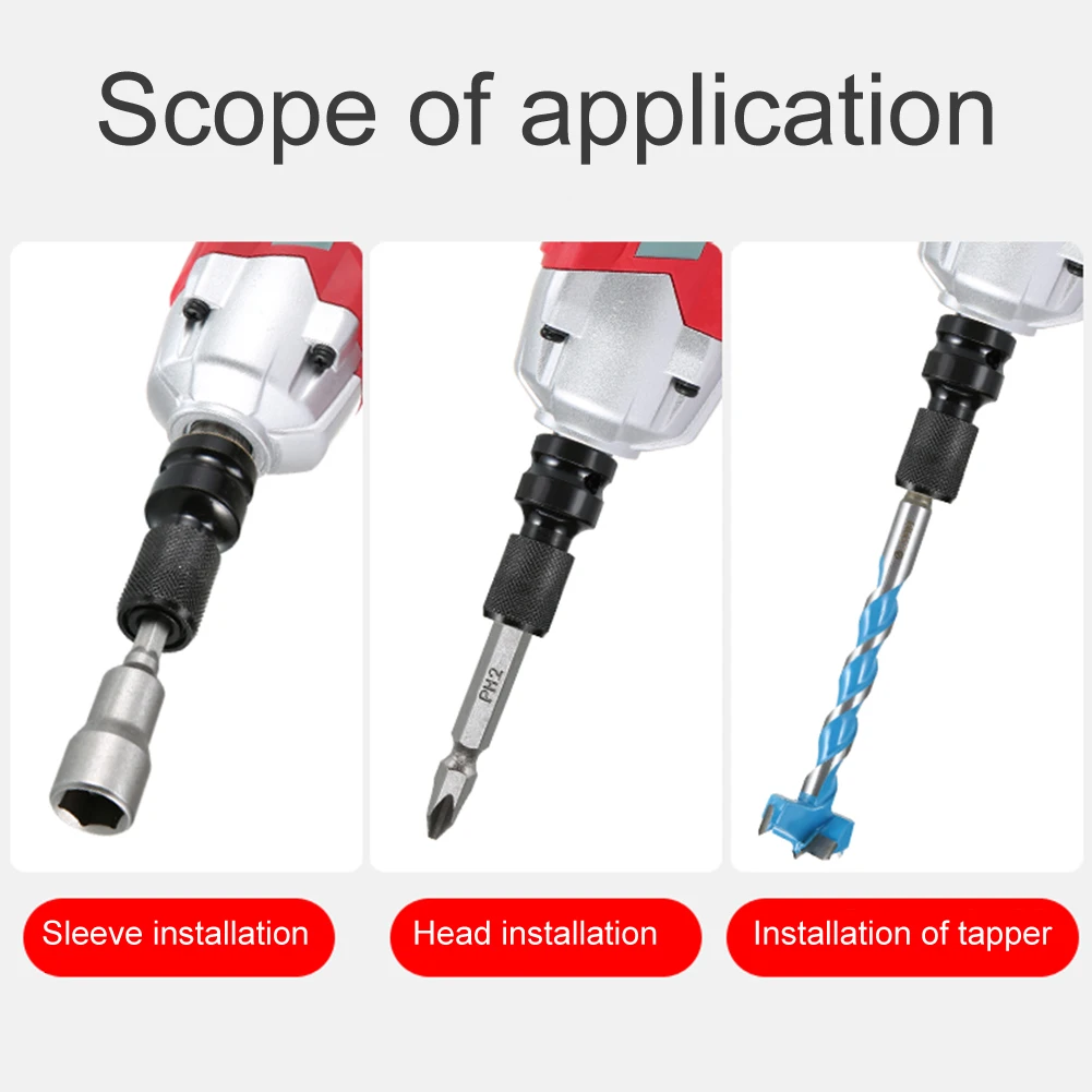 

Tungsten Steel Electric Wrench Adapter Square to Hex Ratchet Socket Adapter Drive Converter Impact Tool Accessories