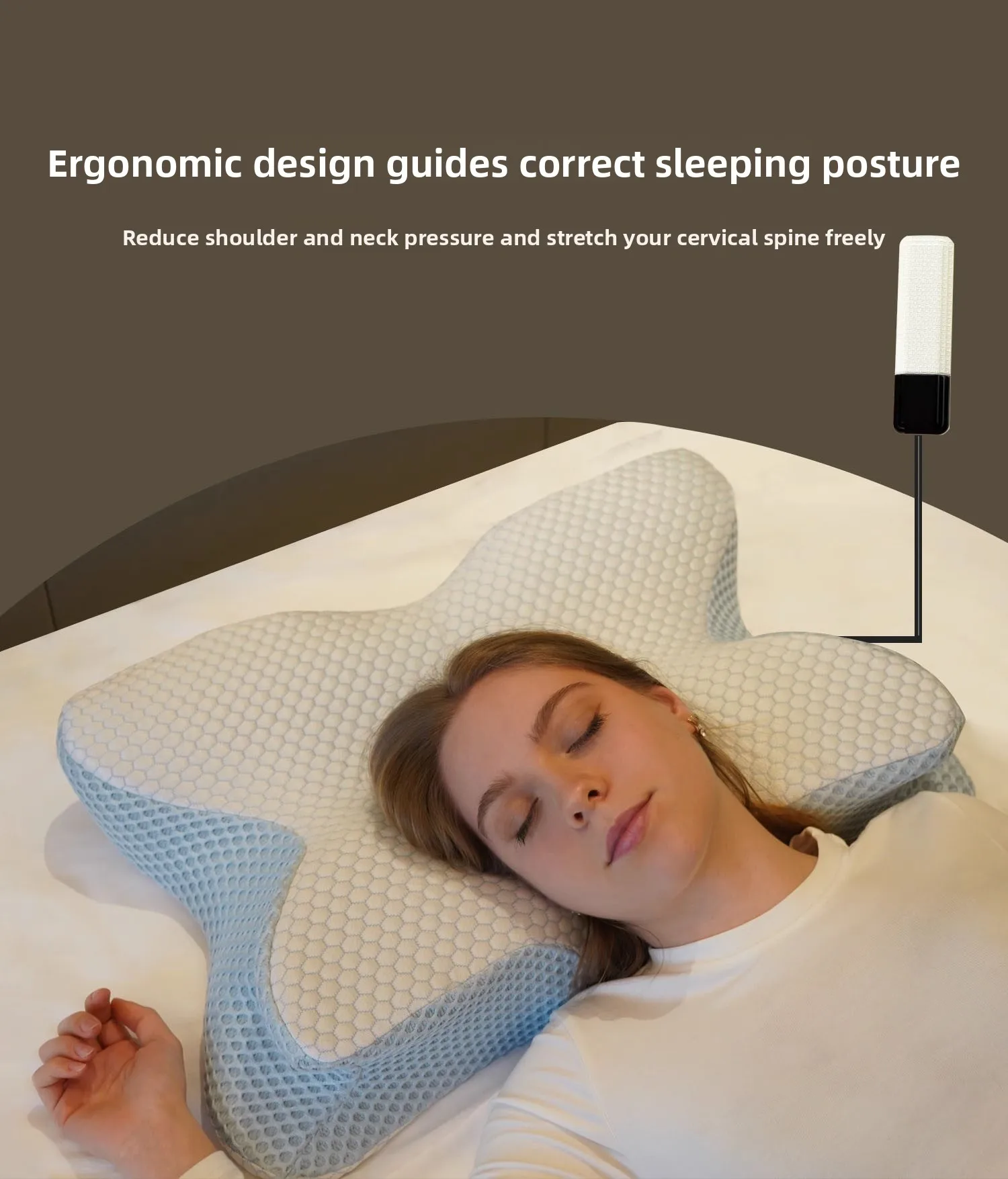 Memory cotton pillow  Anti-wrinkle massag e hot compress pillo w Cervical spine protection
