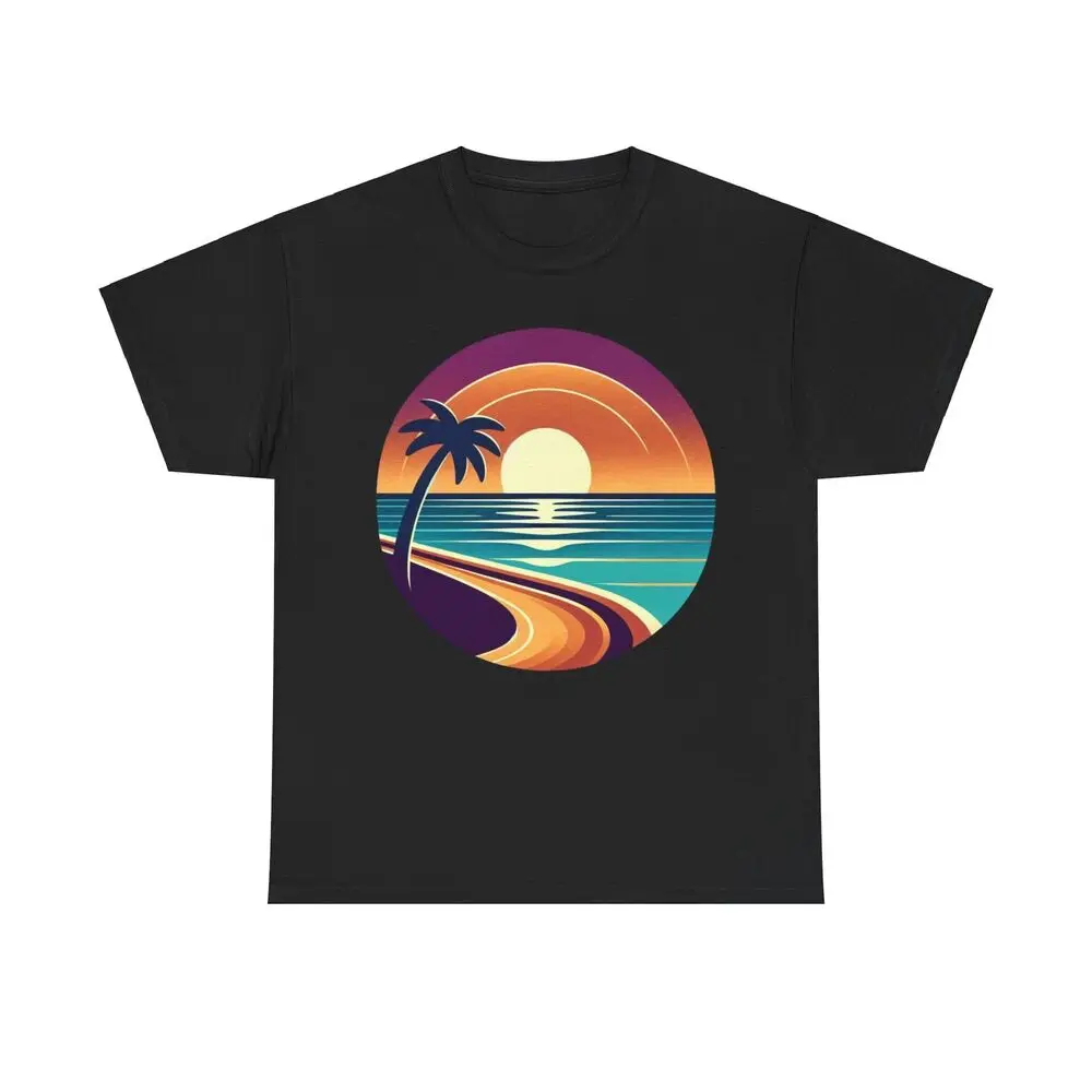 Retro Sunset Serenade Tee: Bask In The Glow! Unisex T-shirts Cotton Luxury Brand Vintage Oversized