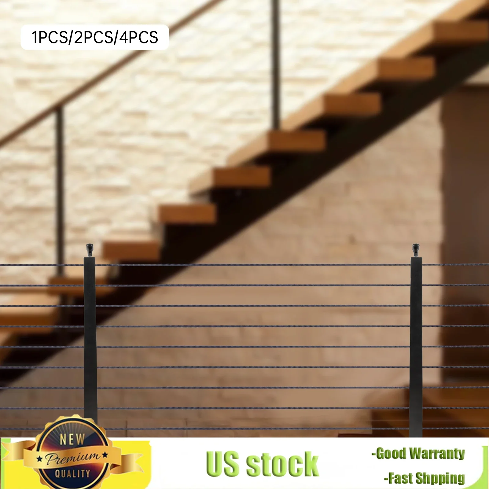 

Кабельные перила из нержавеющей стали 304, 36 x 2 x 2 дюйма x 2 дюйма, черные Т-образные 1 шт./2 шт./4 шт. Промежуточная колонна, поручни для внутреннего и наружного использования