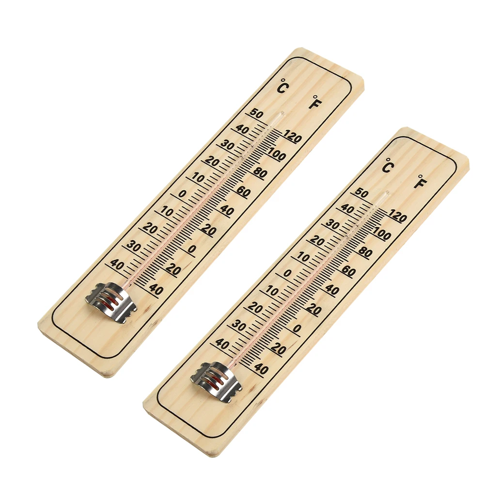 3/6Pcs Wood Thermometer Outdoor Garden Thermometers Wall-mounted Temperature Logger Breeding Temperature Control