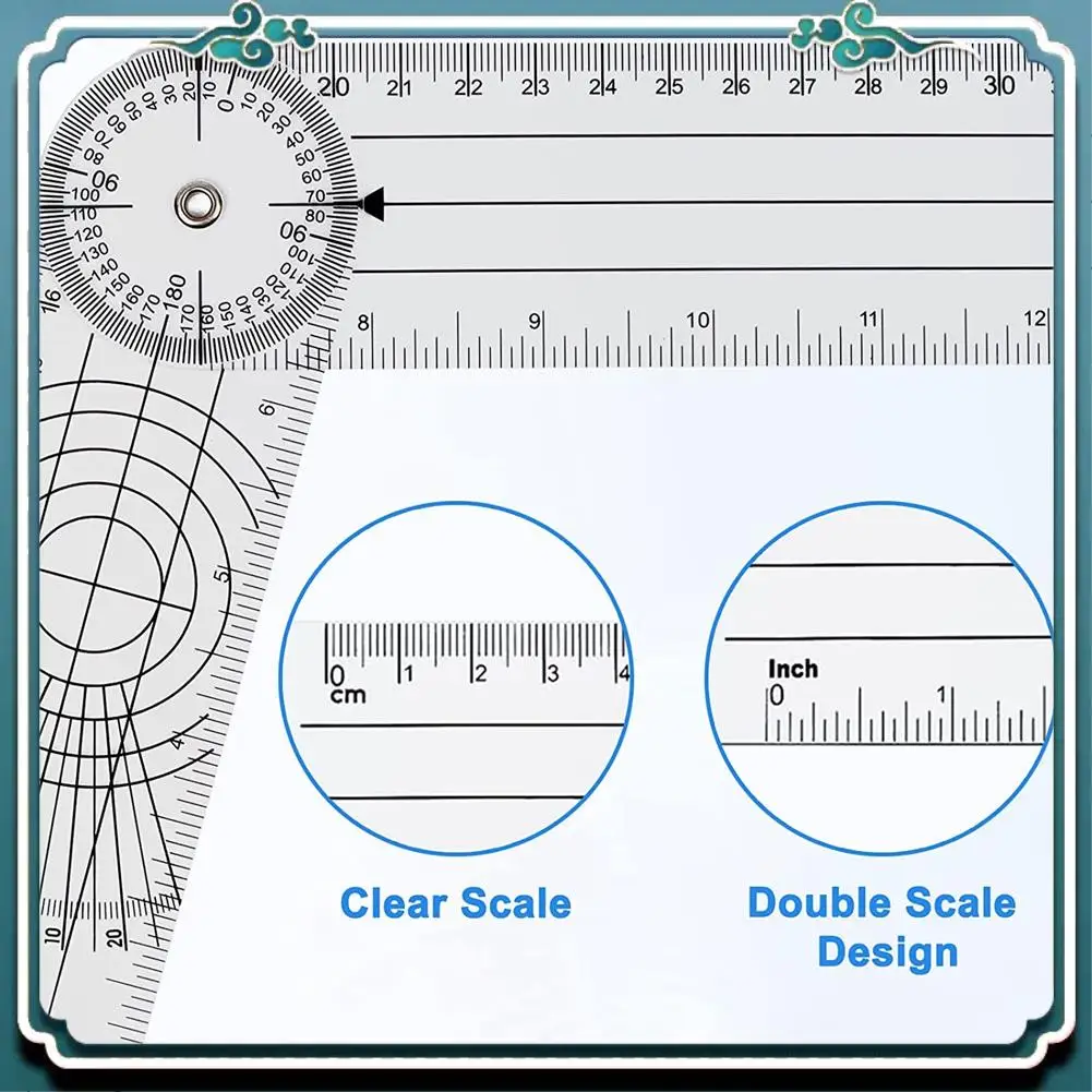 

Простой в использовании транспортир, набор из 5 транспортиров, угловая спиннальная линейка, ортопедическая линейка, угловой гониометр, физиотерапевтический велосипед