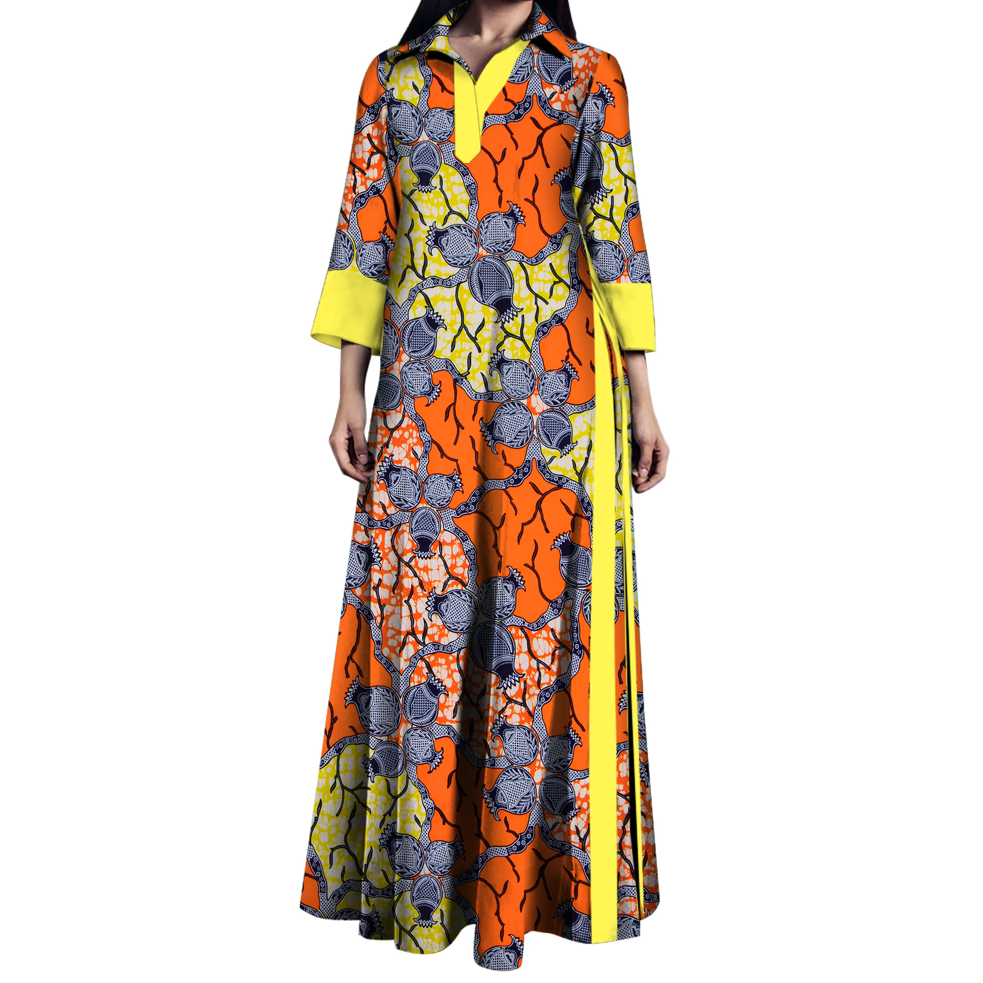 فساتين نسائية غير رسمية مطبوعة أفريقية فستان ماكسي طويل من القطن Dashiki رداء أفريقي نسائي فساتين أنقرة مصنوعة حسب الطلب WY9586