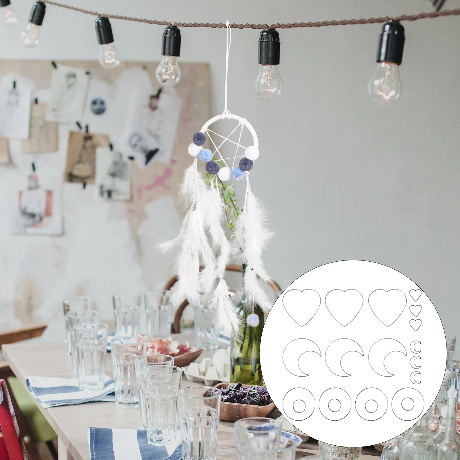 

20pcs Metal Dream Catcher Rings 8 Inch Diy Craft Hoops For Wreath Making Mandala Decor Home Art Projects Accessories