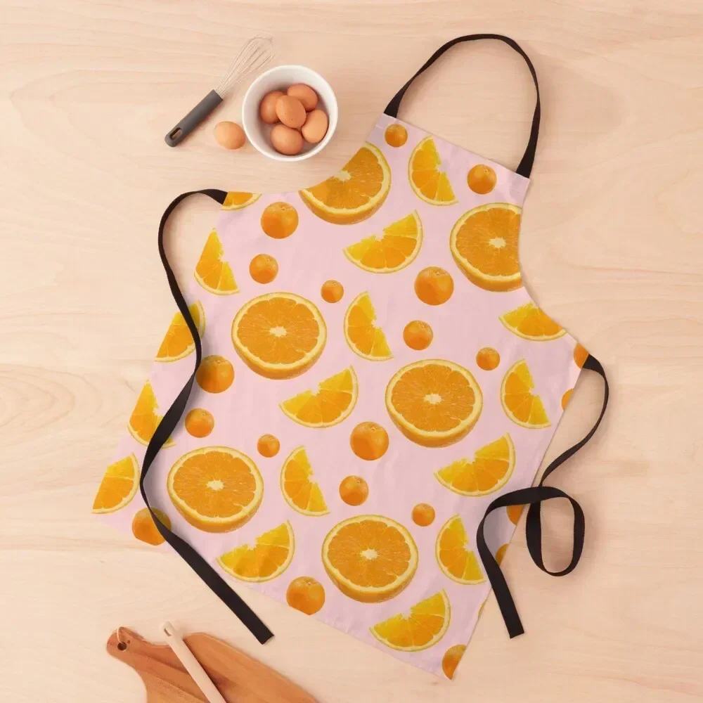 

Exotic Orange Fruit Pattern Apron Household Items Useful Men's Kitchen For Woman Chef Accessories Apron