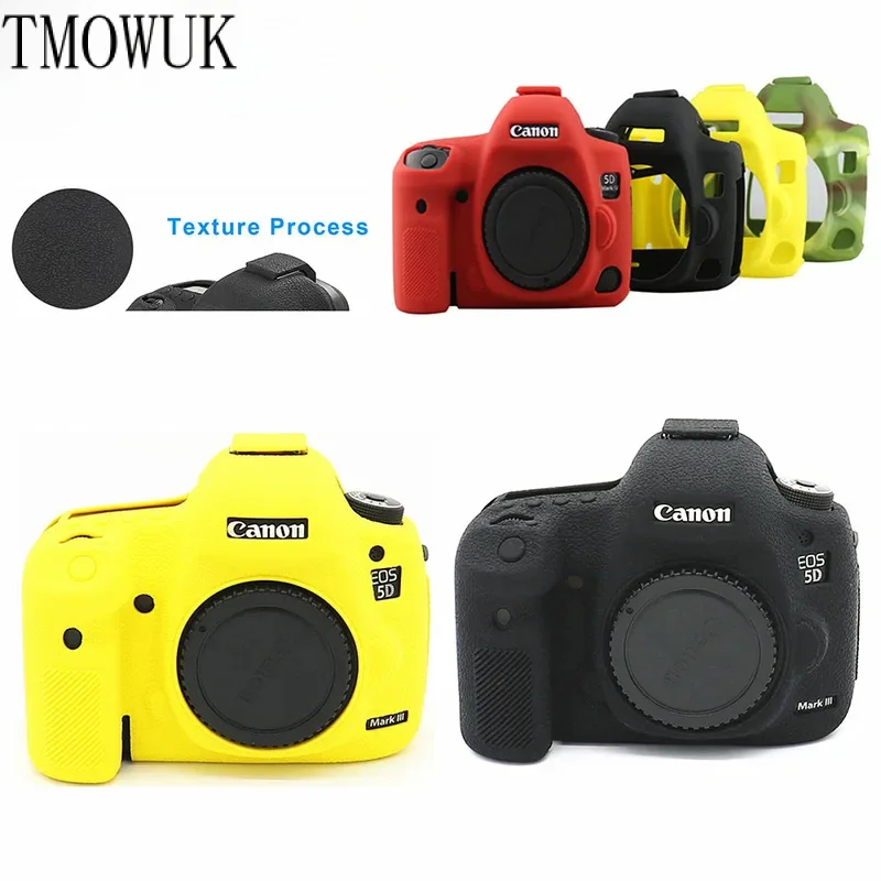 

For Canon EOS 5D Mark III IV 3 4 5D3 5D4 / 5Ds R Silicone Armor Skin Case Cover DSLR Camera Bag Texture Design