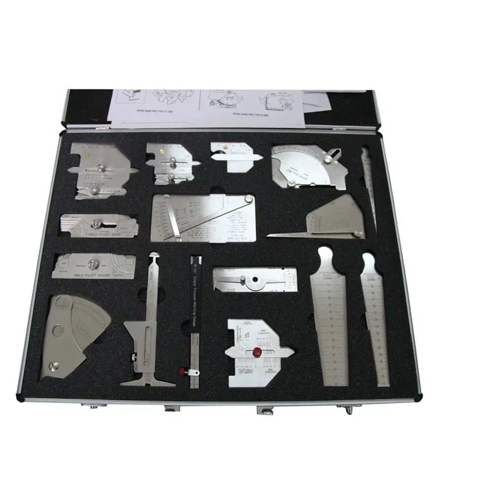 2026 DEM WG037 16pcs Fillet Welding Set Inspection Tool Kit Inspection Welding Gauge