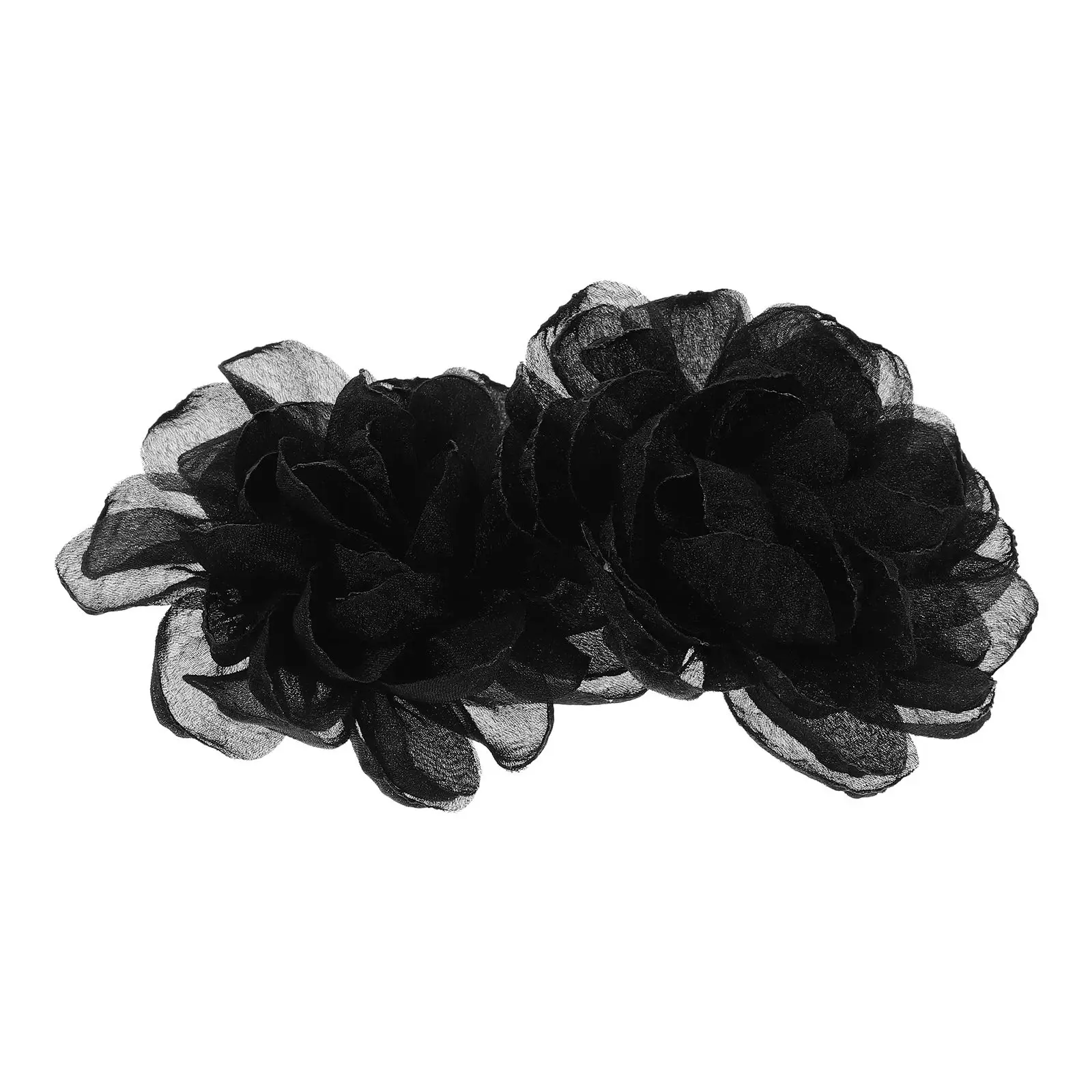 2 Pcs Shoe Clips Flower Accessories Shoes Decoration Black Cloth Embellishments