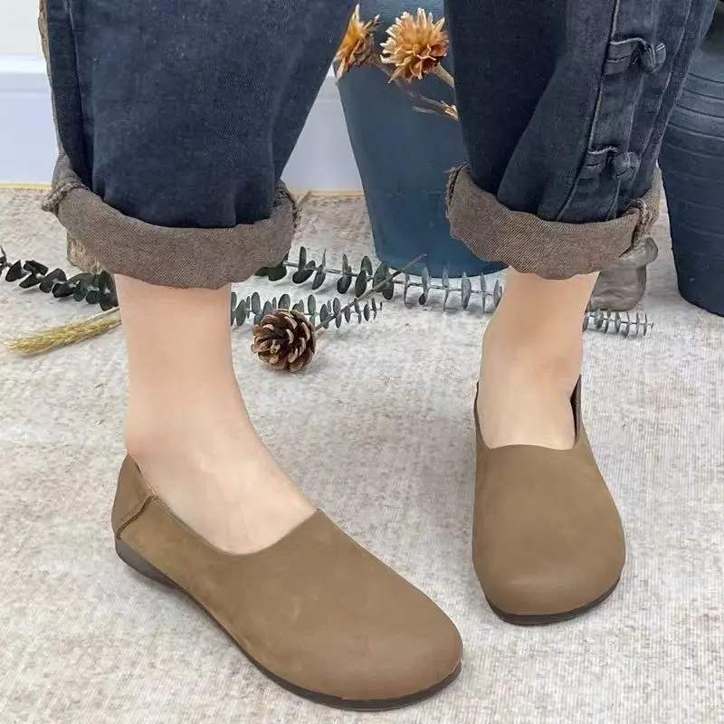 Careaymade-Genuine Leather pure handmade breathable flat soft sole women\'s shoes summer,Vintage literary&artistic single shoes