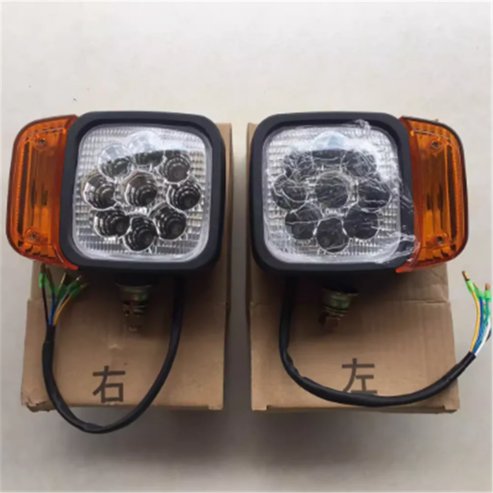 

2pcs For Xinyuan Excavator Accessories Front Headlamps Jinggong Xinhao Small Loader Front Headlamps with Turning Lights 24v