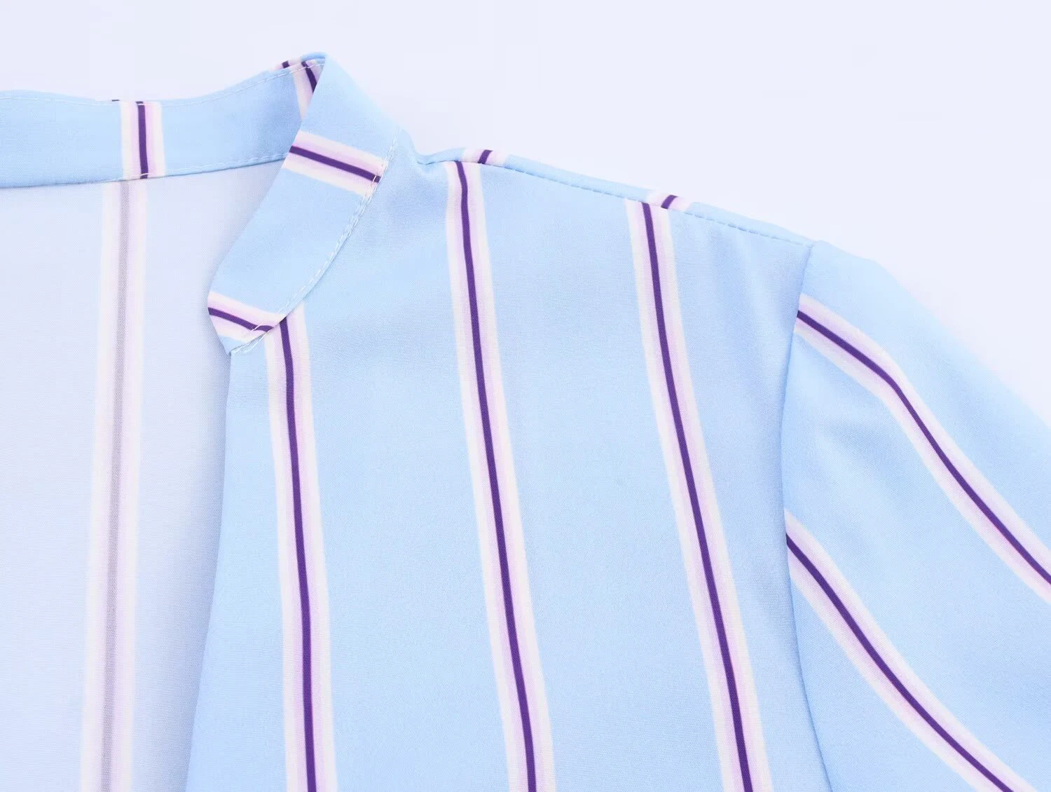 ZERAINS Letnia Nowa Damska Moda Słodko-Pikantny Styl Luźna Koszula w Paski z Dekoltem w Serek i Kokardą z Popeliny