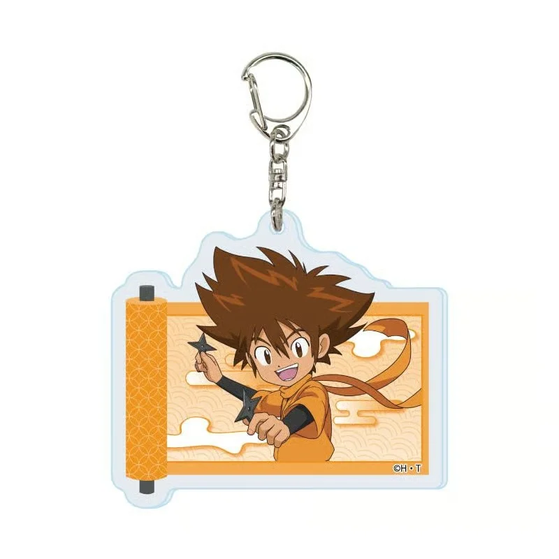 Digimon Double Sided Printed Acrylic Keychain Cute Figure Key Ring Backpack Hanging Ornament Birthday