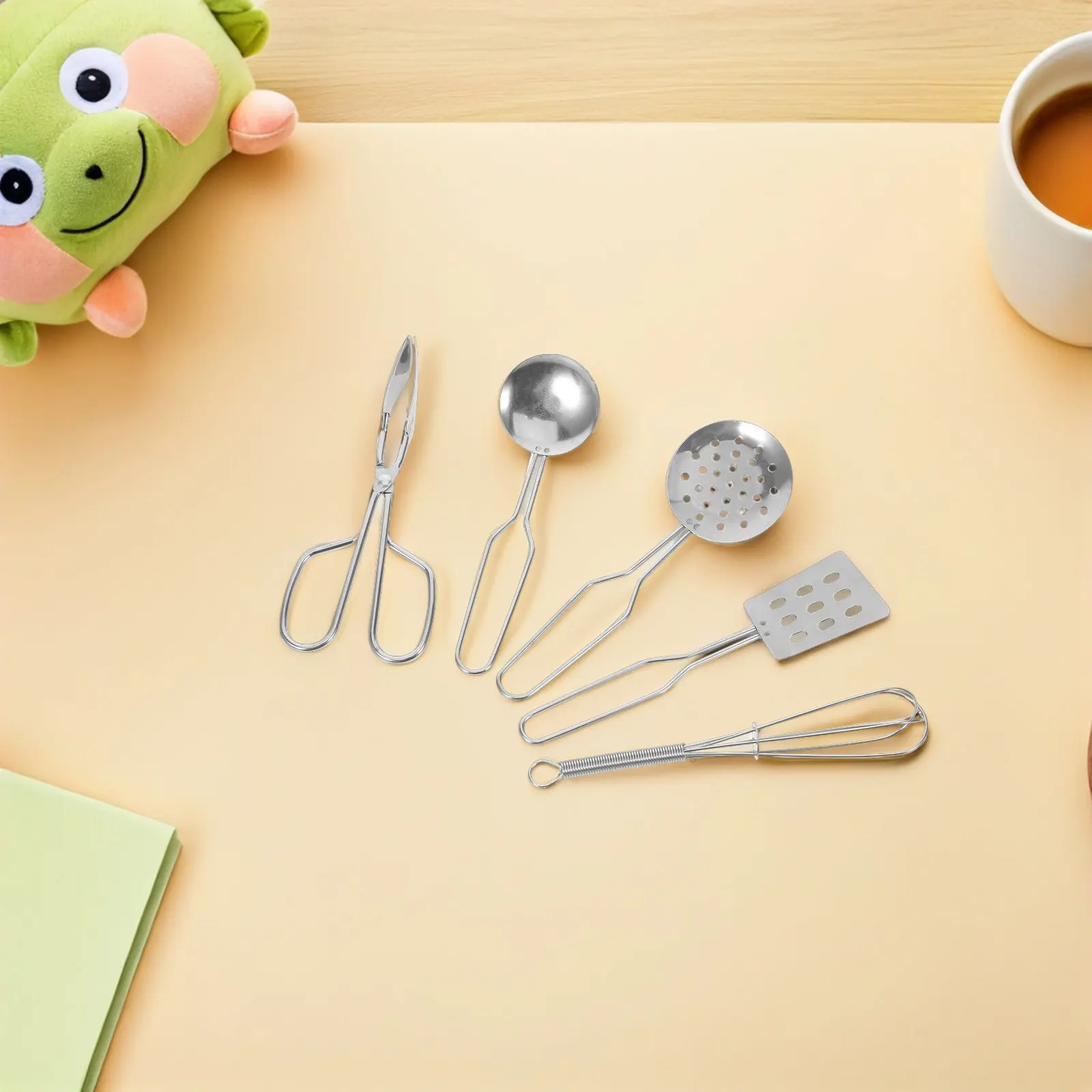 1Set Mini Kitchen Utensils Set for Kids Realistic Pretend Play Cooking Tools Children Kitchen Accessories Role-Playing Learning